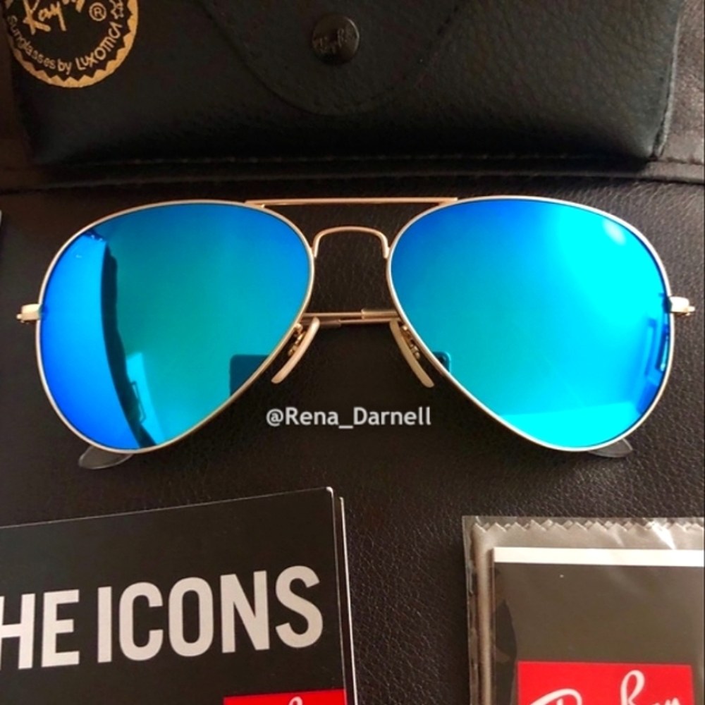Blue Mirror RayBan Aviator RB3025 New